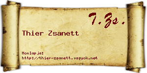 Thier Zsanett névjegykártya